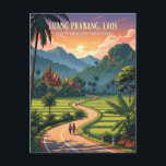 Laos Luang Prabang Travel Postcard<br><div class="desc">Luang Prabang, located in northern Laos at the confluence of the Mekong and Nam Khan rivers, is a city renowned for its serene beauty, rich history, and well-preserved architecture. A UNESCO World Heritage Site, it blends traditional Lao wooden houses with elegant French colonial buildings, creating a charming streetscape framed by...</div>