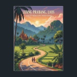 Laos Luang Prabang Travel Postcard<br><div class="desc">Luang Prabang, located in northern Laos at the confluence of the Mekong and Nam Khan rivers, is a city renowned for its serene beauty, rich history, and well-preserved architecture. A UNESCO World Heritage Site, it blends traditional Lao wooden houses with elegant French colonial buildings, creating a charming streetscape framed by...</div>