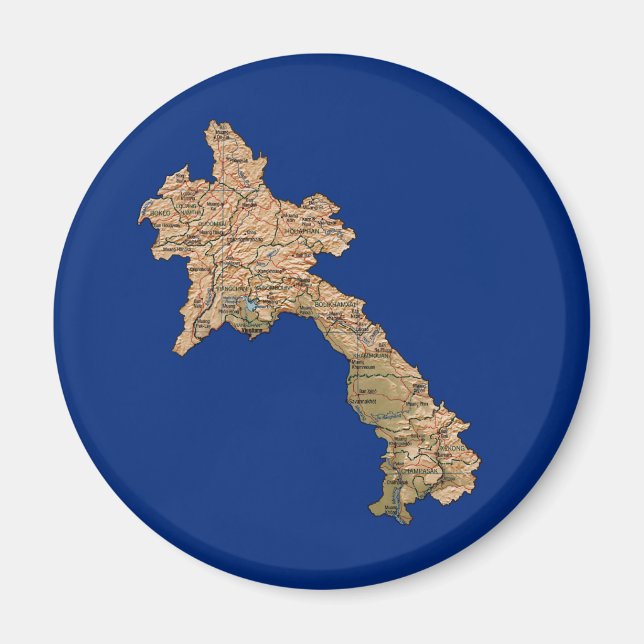 Laos Map Magnet (Front)