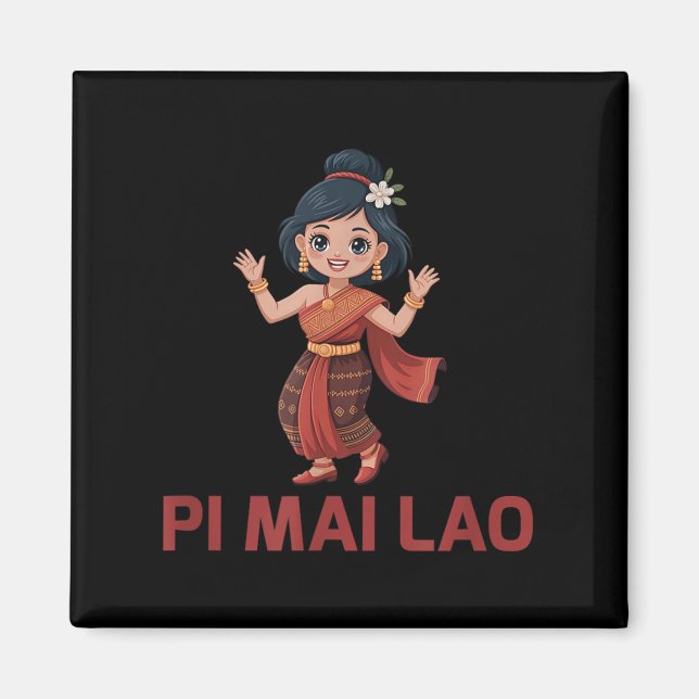 Laos New Year Girl Pi Mai Lao  Magnet (Front)