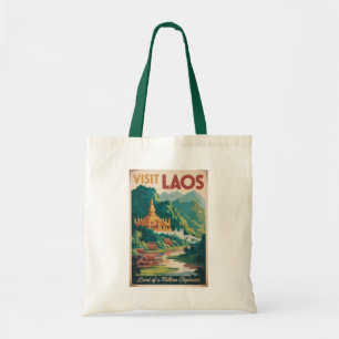 Laos Pha That Luang Illustration Travel Art Tote Bag