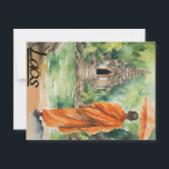Laos postcard<br><div class="desc">Artistic postcard of a monk in Laos</div>