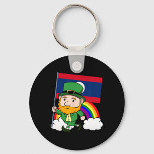 Laos Proud Lao Laotian Flag St. Patricks Day Lepre Key Ring
