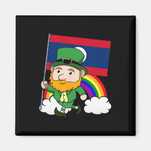 Laos Proud Lao Laotian Flag St. Patricks Day Lepre Magnet