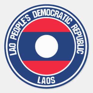 Laos Round Emblem Classic Round Sticker