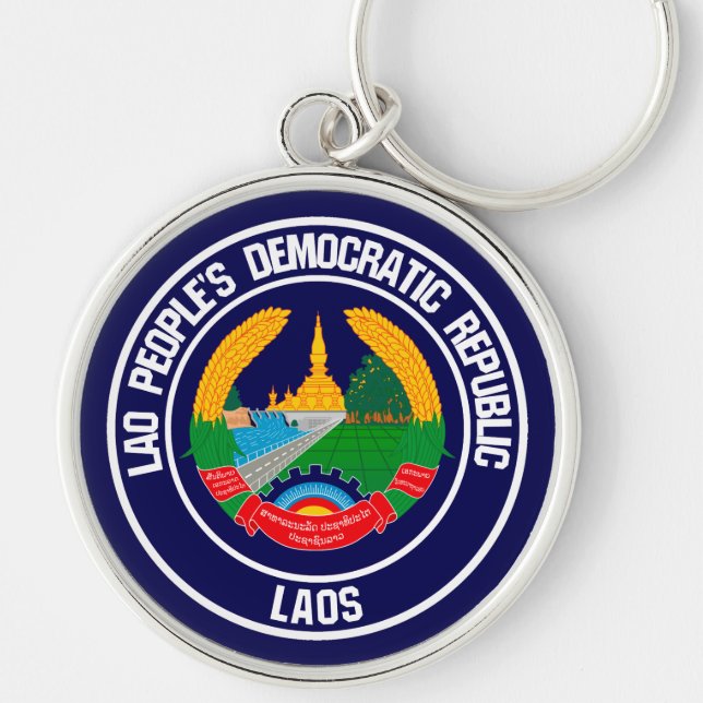 Laos Round Emblem Key Ring (Front)