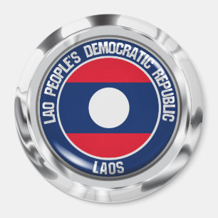 Laos Round Emblem Magnet