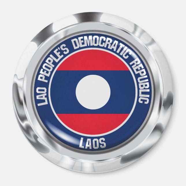 Laos Round Emblem Magnet (Front)