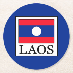 Laos Round Paper Coaster