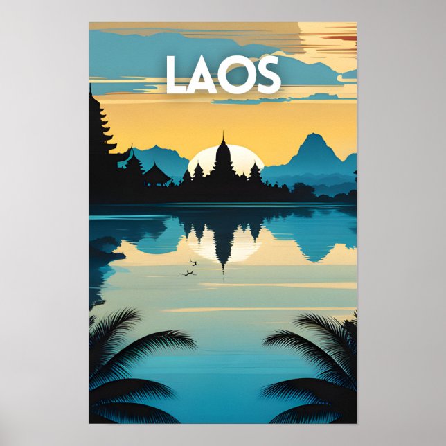 Laos Travel Art Poster (Front)