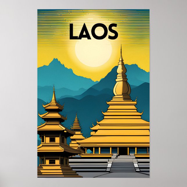 Laos Travel Art Poster (Front)