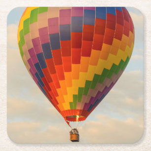 Laos, Vang Vieng. Hot air balloon Square Paper Coaster