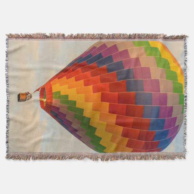 Laos, Vang Vieng. Hot air balloon Throw Blanket (Front)