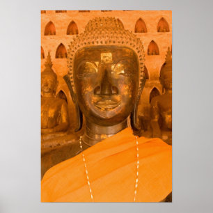 Laos, Vientiane, one of 6840 Buddha images in 2 Poster