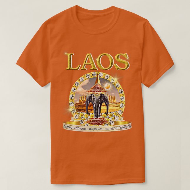 Laotian 3 Headed Elephant Erawan Buddhist Laos  T-Shirt (Design Front)