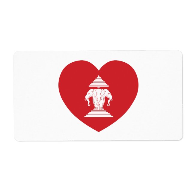Laotian Erawan 3 Headed Elephant Heart Flag (Front)