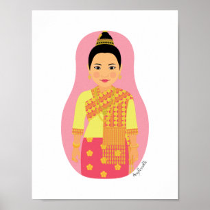 Laotian (Pink) Matryoshka Poster