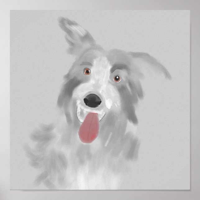 lap dog portrait poster (Front)