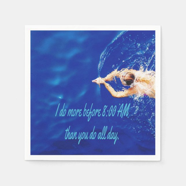 Lap Swimming Swim Team Motivational Inspirational Napkin (Front)
