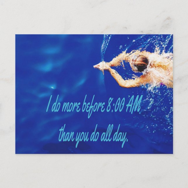 Lap Swimming Swim Team Motivational Inspirational Postcard (Front)