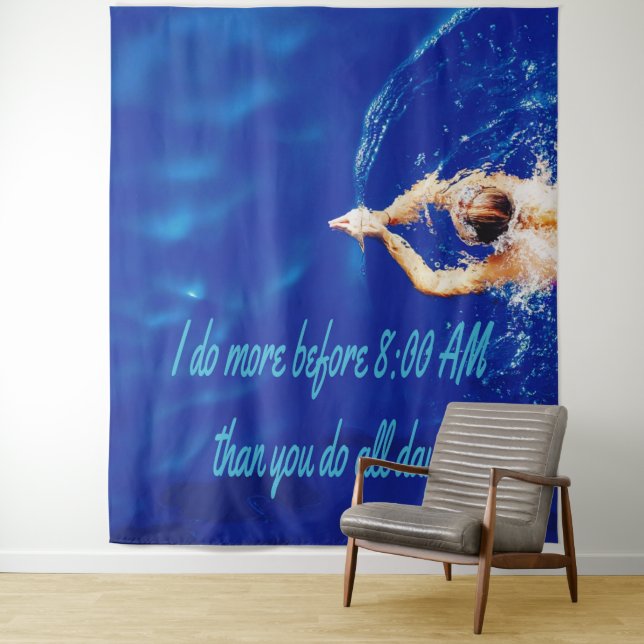 Lap Swimming Swim Team Motivational Inspirational Tapestry (In Situ)