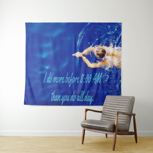 Lap Swimming Swim Team Motivational Inspirational Tapestry (In Situ (Horizontal))