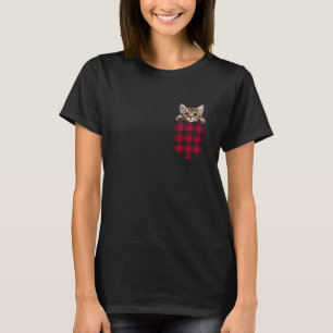 LaPerm Cat In Pocket Peeking Kitten Lover Mum Dad T-Shirt