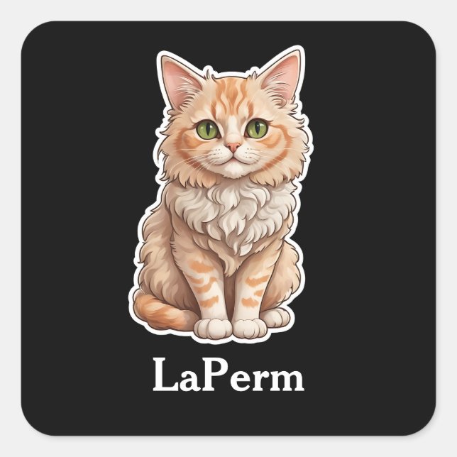 LaPerm Square Sticker (Front)