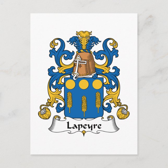 Lapeyre Family Crest Postcard (Front)