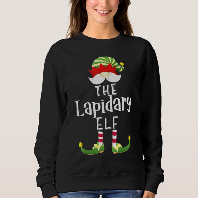 Lapidary Elf Group Christmas Pajama Party Sweatshirt (Front)