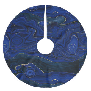 Lapis Blue Agate Swirls Brushed Polyester Tree Skirt