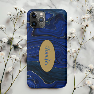 Lapis Blue Agate Swirls Personalised Case-Mate iPhone Case