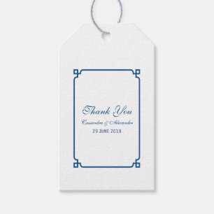 Lapis Blue Deco Chic Wedding Gift Tags