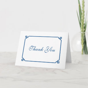 Lapis Blue Deco Chic Wedding Thank You Card