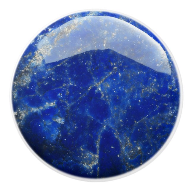 Lapis Lazuli Blue Gemstone Pattern Ceramic Knob (Front)
