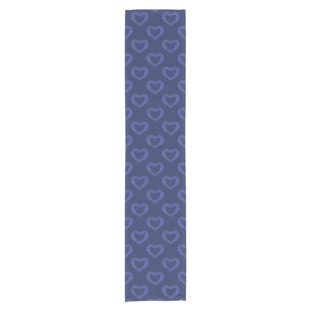 Lapis Lazuli hearts 9th anniversary blue Short Table Runner (Front)
