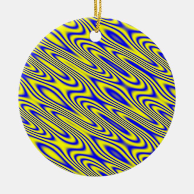 Lapis Lazuli Swirlies Abstract Pattern Ceramic Tree Decoration (Front)