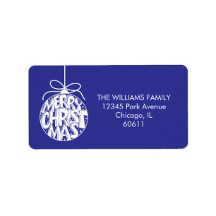 Lapis Merry Christmas Ornament Holiday Address Label