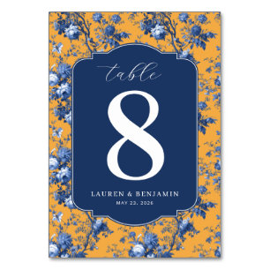Lapis Rose Wedding Table Number