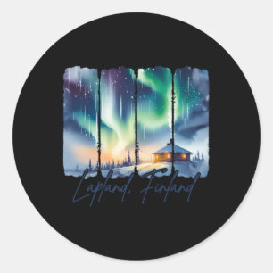 Lapland Finland Traveling Trip Vacation Meet Me In Classic Round Sticker