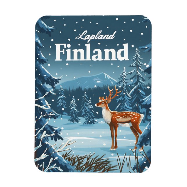 Lapland Finland Vintage Magnet (Vertical)
