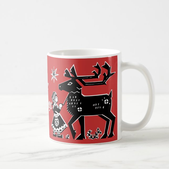Lapland Girl Holds Reindeer Coffee Mug (Right)