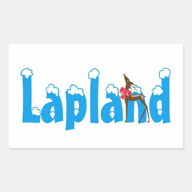 Lapland Reindeer Travel Promo Blue Luggage Sticker (Front)