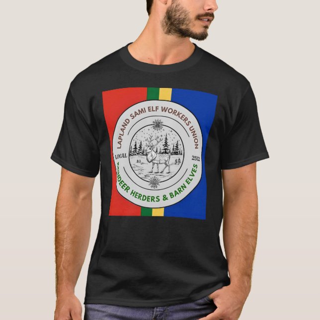 Lapland Sami Elf Workers Union Reindeer Herders T-Shirt (Front)