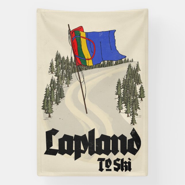 Lapland To Ski Banner (Vertical)