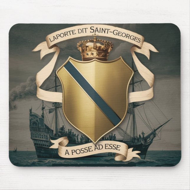 Laporte dit Saint Georges Coat of Arms 1 Mouse Pad (Front)