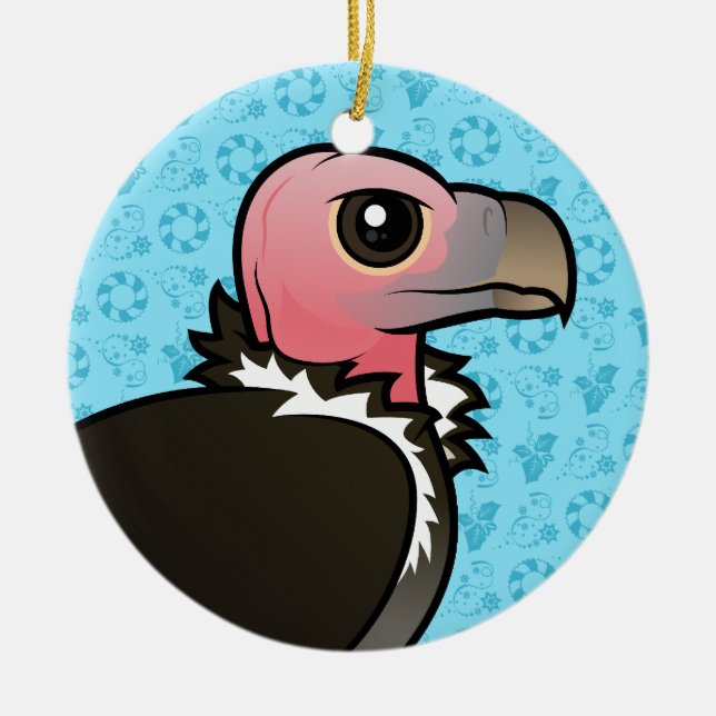 Lappet-faced Vulture Ceramic Tree Decoration (Front)