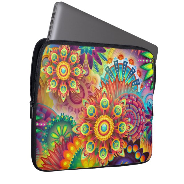 Laptop bag colourful print (Front Right)