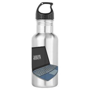 Laptop cartoon illustration  532 ml water bottle