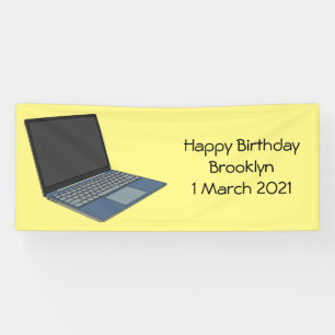 Laptop cartoon illustration banner